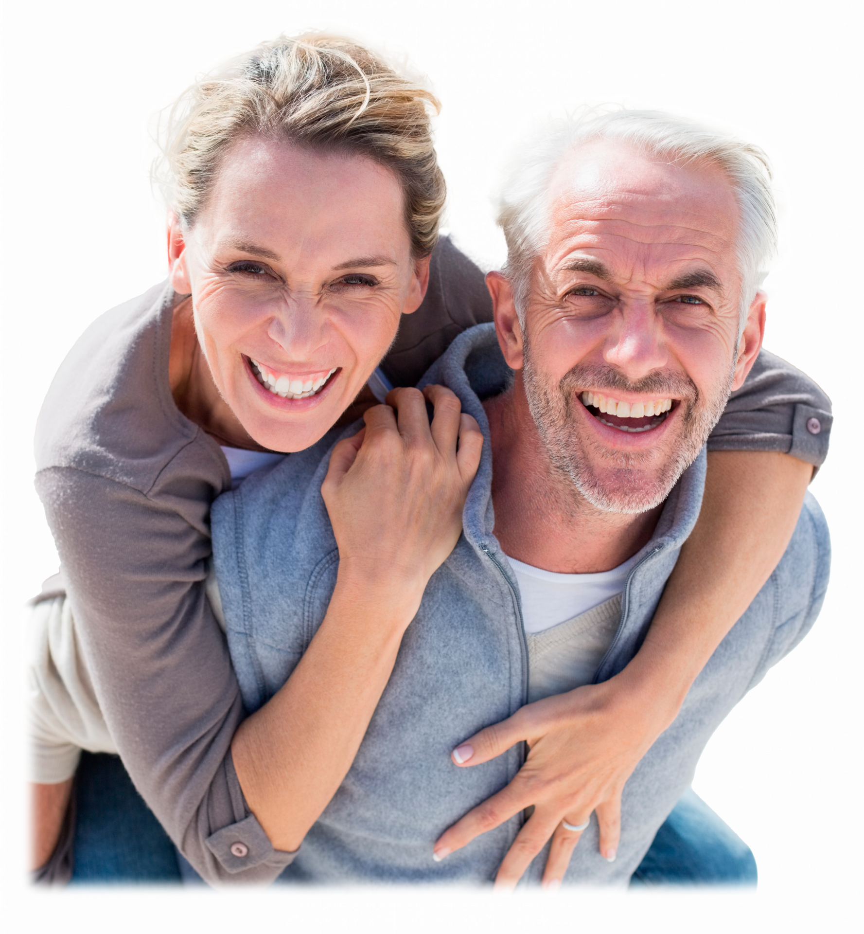 Fröhliches Paar zeigt natürliche Frische – Symbolbild für kosmetische Akupunktur gegen Falten und Hautverjüngung in Köln